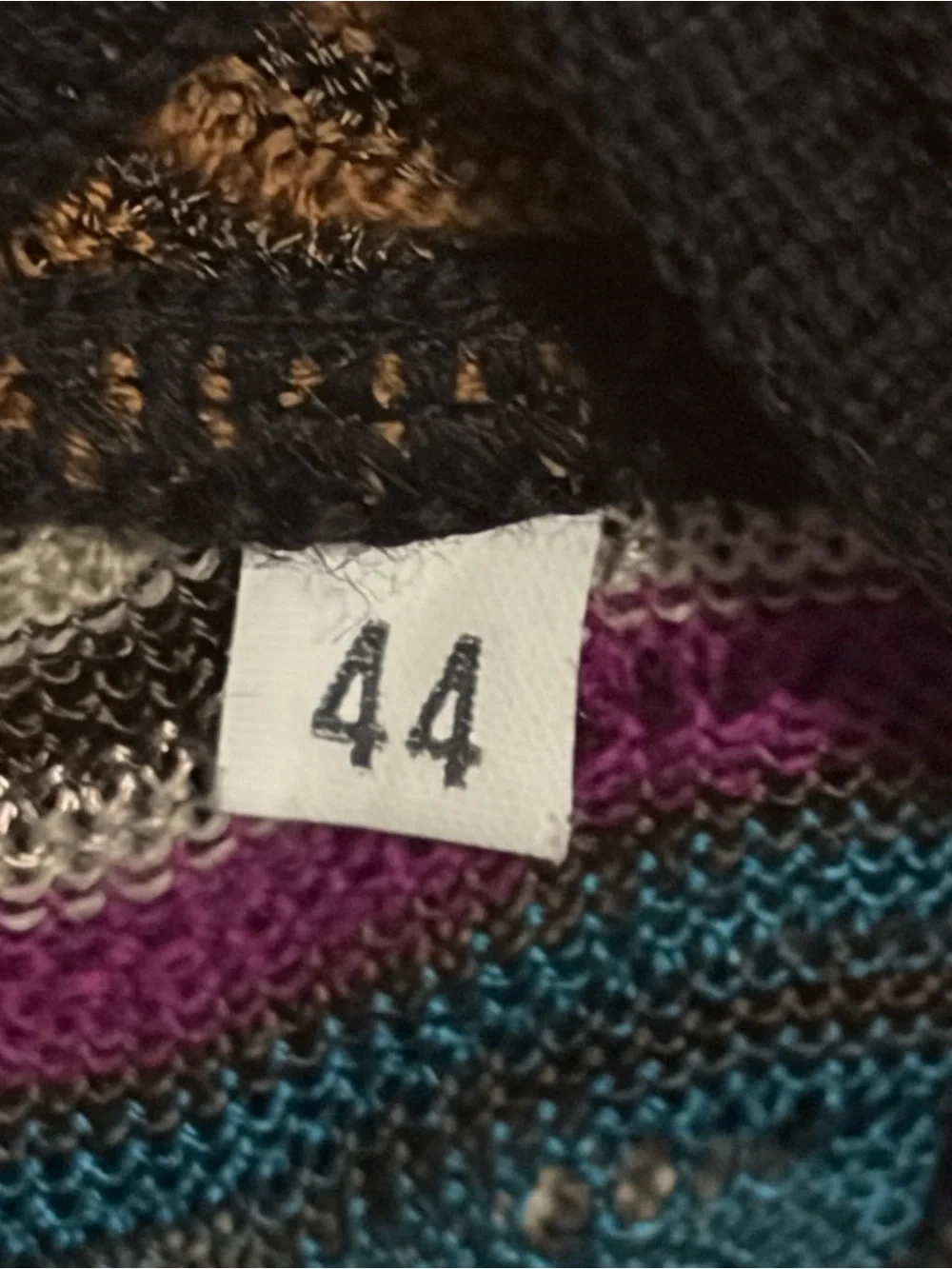M by Missoni Striped V-Neck Cardigan with Matching Tank in Black, Purple, Teal